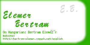 elemer bertram business card